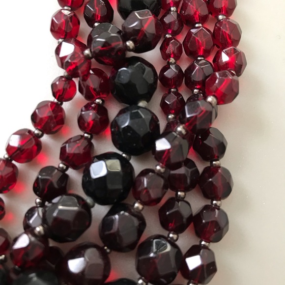 SALE Deep Red Jeweled Necklace (White House & Black Market - Picture 2 of 3